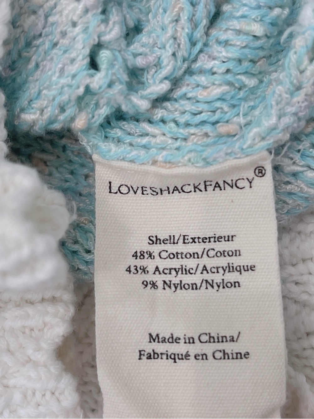 LoveShackFancy Exclusive Geneve Crop Cardigan Sweater in Cotton Candy Blue - Picture 11 of 11